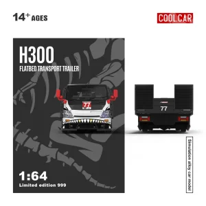 *Pre-sale*Cool Car 1:64 H300 Flatbed Transport Trailer Black Dragon 77 Simulation Alloy Car Model for Collection&Display&Gift