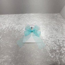 Sale Handmade Beautiful Aqua Bow w/Aqua Sheer Tails Girls/Women, Hair Clips