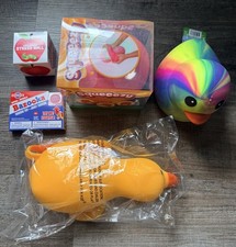 Sensory Fidget Toy Lot of 5 - Squeezy Bazooka Duck Apple Squishies New