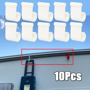 10Pcs Camping Awning Hook Clips Multi-Use Caravan Camper String Light Rope Clamp Tent Hooks Hang Clothes Dry Clip Light Hanger