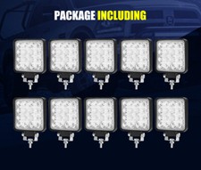 10PCS FLOOD LED Work Lights 12V 6800LM Boat Camping Square 4inch Bar AU SALE
