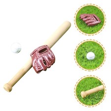 2 Sets Kids Toy Mini Baseball Bat Miniature Dollhouse Accessories