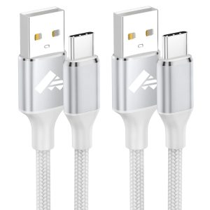 Aioneus USB Type C Cable, USB C Cable 1M 2Pack USB A to USB C Charger Cable Nylon Braided Fast Charge Cord for Samsung Galaxy S23 S22 S21 S20 S10 S9 S8, Huawei P40 P30 P20, Google Pixel and More
