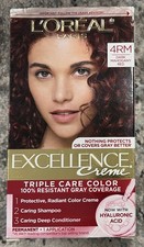 L'Oreal Paris Excellence Creme Permanent Hair Color #4RM Dark Mahogany Red NEW