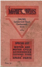 M.ARCH MOTOR SUPPLIES CAR / M.CYCLE ACCESSORIES & CLOTHING 1937 SALES CATALOGUE