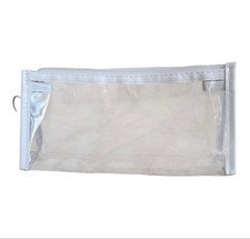 Pen case set of 2 black synthetic leather clear pouch pencil case bulk sale