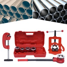 Pipe Threader Ratchet Type With 5 Dies and Pipe Cutter Plumbing Hand Tools SALE!