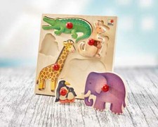 Selecta Game Puzzle Wooden Puzzle Zoo Puzzle Wooden Toy Toddler Game 62046