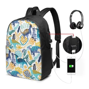 Gouache Parasaurolophuses Backpack Travel Notebook Bag Computer College Student School Bag Laptop Shoulder Bags for Men Women
