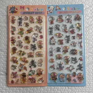 Kawaii Anpanman 3D Relief Sticker Creativity Cartoon Crystal Sticker Diy Phone Case Computer Scrapbook Friendbirthday Gift Toy