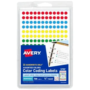Limited-time special offer Color-Coding Removable Labels, /4 Inch Round Labels, Assorted Colors, Non-Printable, 760 Dot Sticker