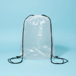 Transparent Drawstring Backpack Waterproof Clear Stadium Bag See-Through Gym Bag Large Capacity Storage Solution for Travel