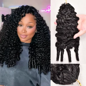 14 16 18 Inch Miracle Knots Crochet Human Hair Burmese Curly Hair Extensions 1/2/3 Bulk And Braiding Hair Deep Wave Pre-Separate Feather Crochet Human Hair 60g 3 Days Delivery To FR Brazilian ALIANNA Hair Bundles Human Hair 100% Natural Black Reusable