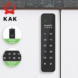 KAK Password Lock Drawer Lock Anti-theft Mini Code Locker Wardrobe Gym Cabinet Electric Smart Door Lock File Cabinet Hardware