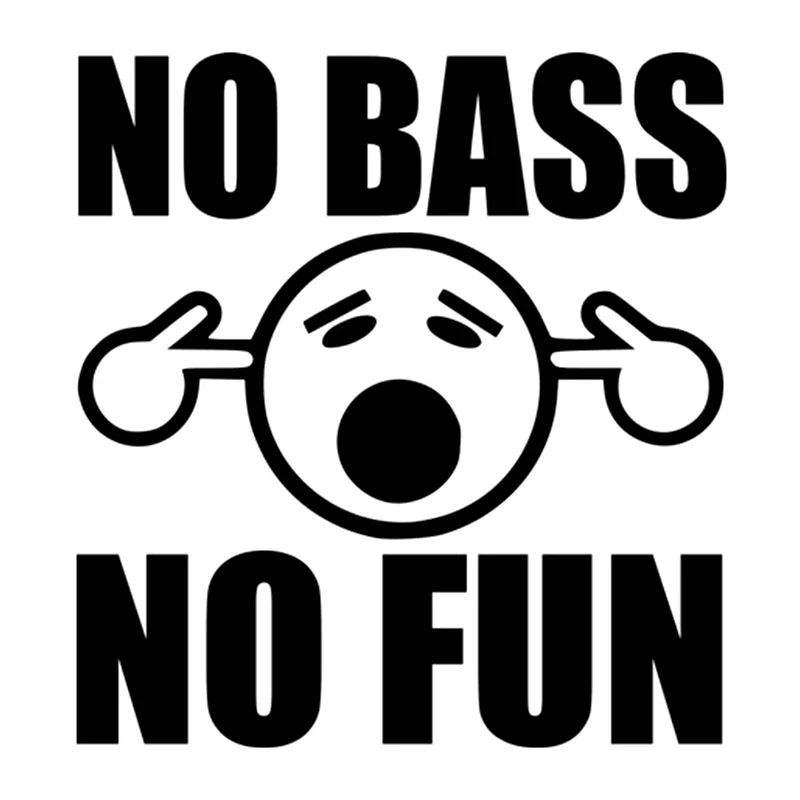 New Design Text Creative NO BASS NO FUN Car Decals Decorative Waterproof Decals Truck Motorcycle Car Parts PVC,13cm